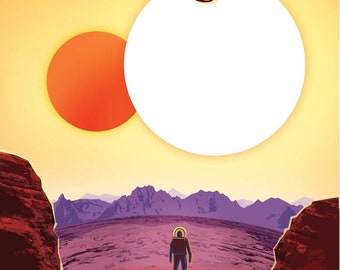 NASA Visions of the Future Wood Magnet: KEPLER 16B