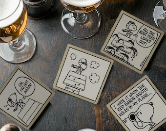 Peanuts Coaster Set - Sept 8, 1980 | FSC Certified Wood | Made in the USA