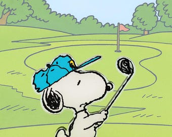 Peanuts Golfer Snoopy Laser Sculputre