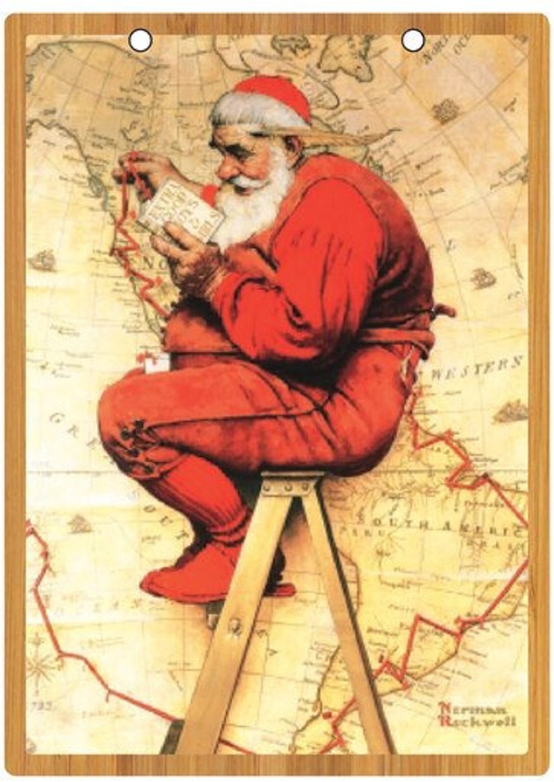 Norman Rockwell Santa On A Chair Art Easel | Etsy