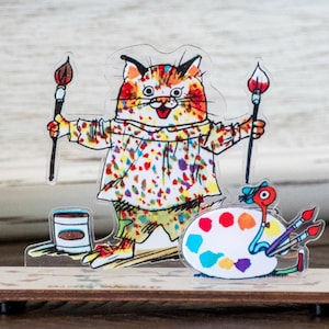 Richard Scarry &quot;Huck and Lowly Painters&quot; Acrylic Laser Sculpture – Layered Art Display – Colorful Busytown Décor by LaserMach