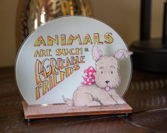 Mary Engelbreit Laser Sculpture - “Animals Are Such Agreeable Friends”