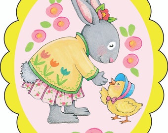 Mary Engelbreit- Easter Ornament- Girl Bunny & Chick