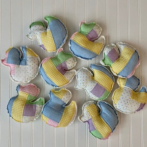 Vintage 1980's Quilt Ducks, Repurposed Quilt Ducklings, Cutter Quilt Ducks, Duck Pillows, - Sold Separate