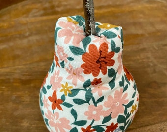 Handmade Fabric Pear, Floral Fall Decoration