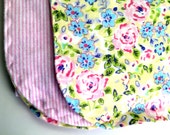Pink Floral Swaddle Baby Blanket-Double Sided Flannel Receiving Blanket-Blanket-Floral Flannel Blanket-Handmade Baby Blanket-Pink