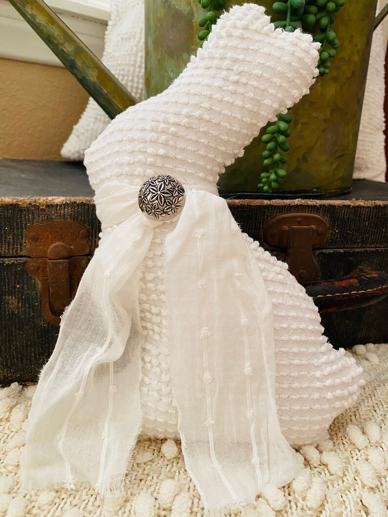 Vintage Chenille Bunny Handmade Chenille Bunny Repurposed - Etsy