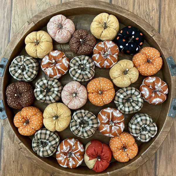 Multiple MINI Fabric Pumpkins,Sold Separately, Fall Pumpkin Decor, Mini Pumpkin Decor, Handmade Fabric Pumpkins, Farmhouse Fall
