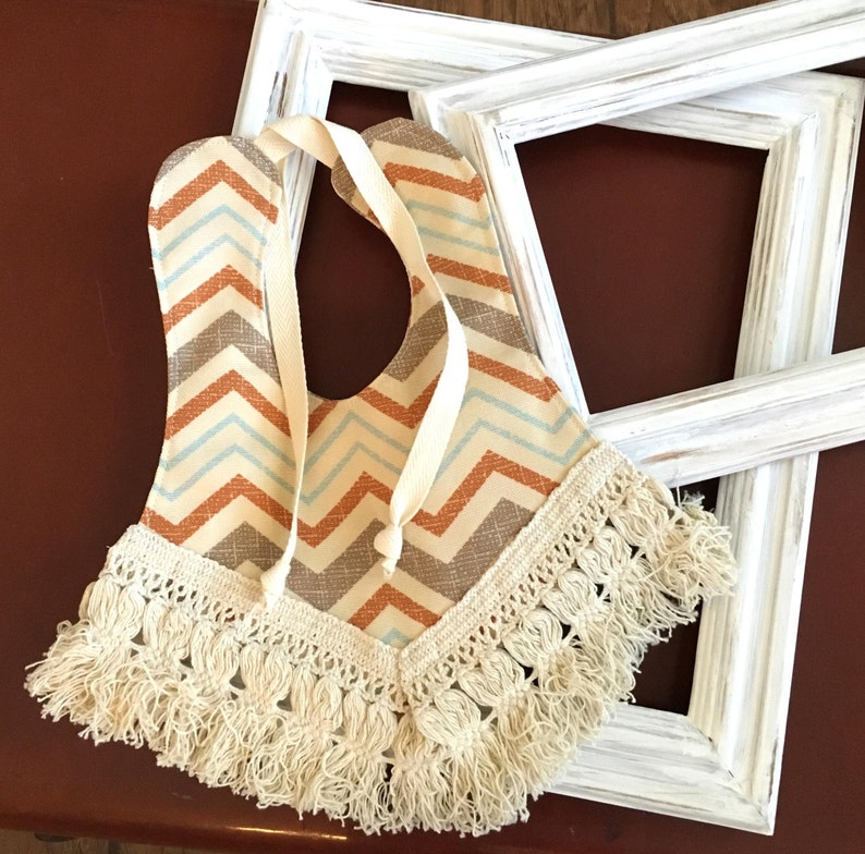 Boho Chevron Drool Bib/Drool Bib/Baby Bib/Teething Bib/Boho Etsy