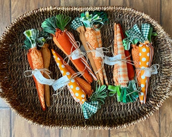 Bunches of Carrots/Set of 3 Fabric Carrots/Easter Decoration/Fabric Carrots/Handmade Fabric Carrots/Cloth Carrots - Sold Set of 3