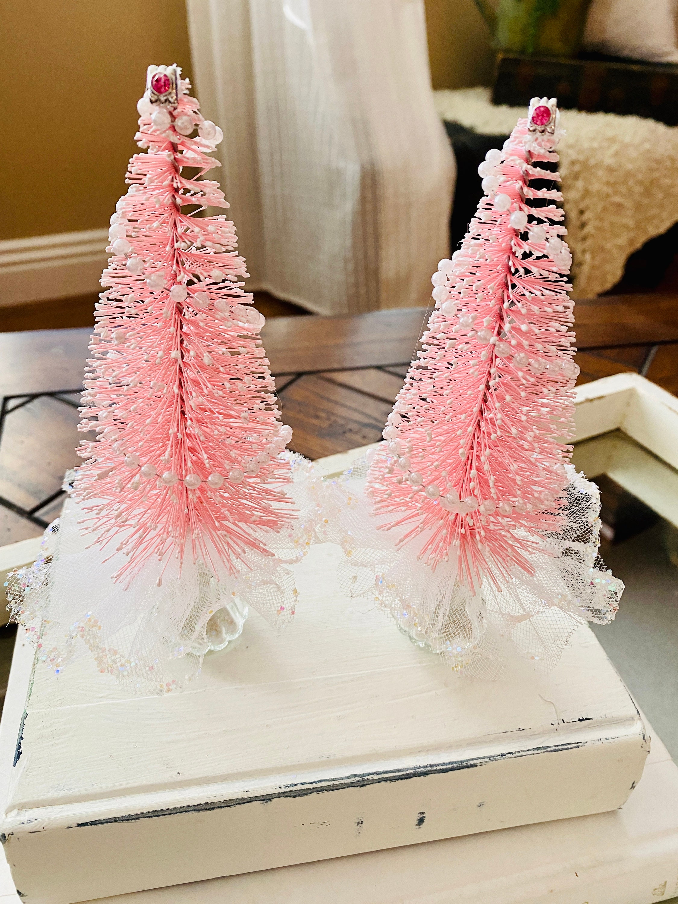 Vintage Glass Repurposed Salt and Pepper Shakers With Pink Etsy