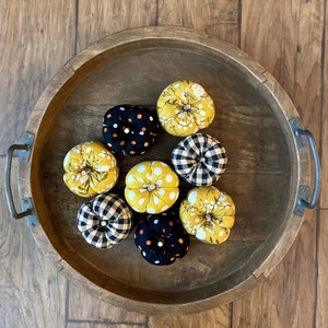 Multiple SMALL Fabric Pumpkins to choose from, Handmade Pumpkins, Fabric Pumpkin, Fall Decor, Farmhouse ,Modern Farmhouse - Sold Separately