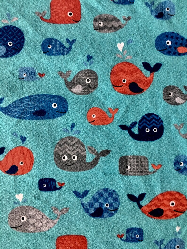 Playful Whales Swaddle BlanketDouble Sided Flannel Receiving Etsy