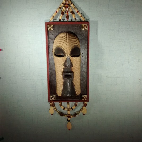 Kifwebe Moon Mask, Congo, African art, early mid century, ceremonial, wood sculpture, great gift, unique, striking, wall hanging, artifact