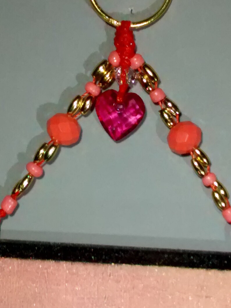 Peach colored apple! pretty, wall art, Kitchen decor, jeweled, unique, orange, red heart, sparkly, great gift, lovely wall art, decor image 3