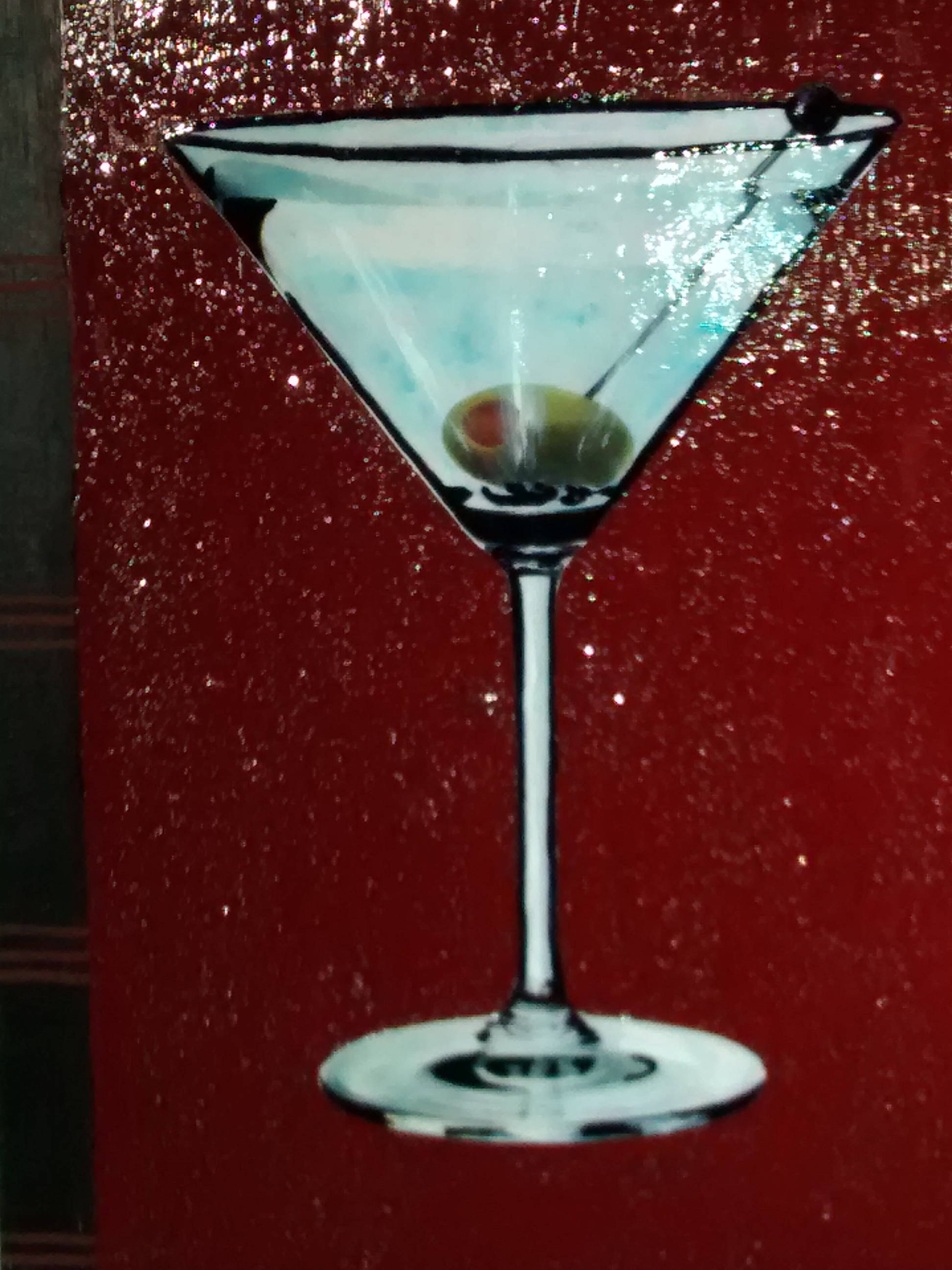 Martini Glass With Olive Martini Themed Decor Blue Tuscan Etsy Ireland