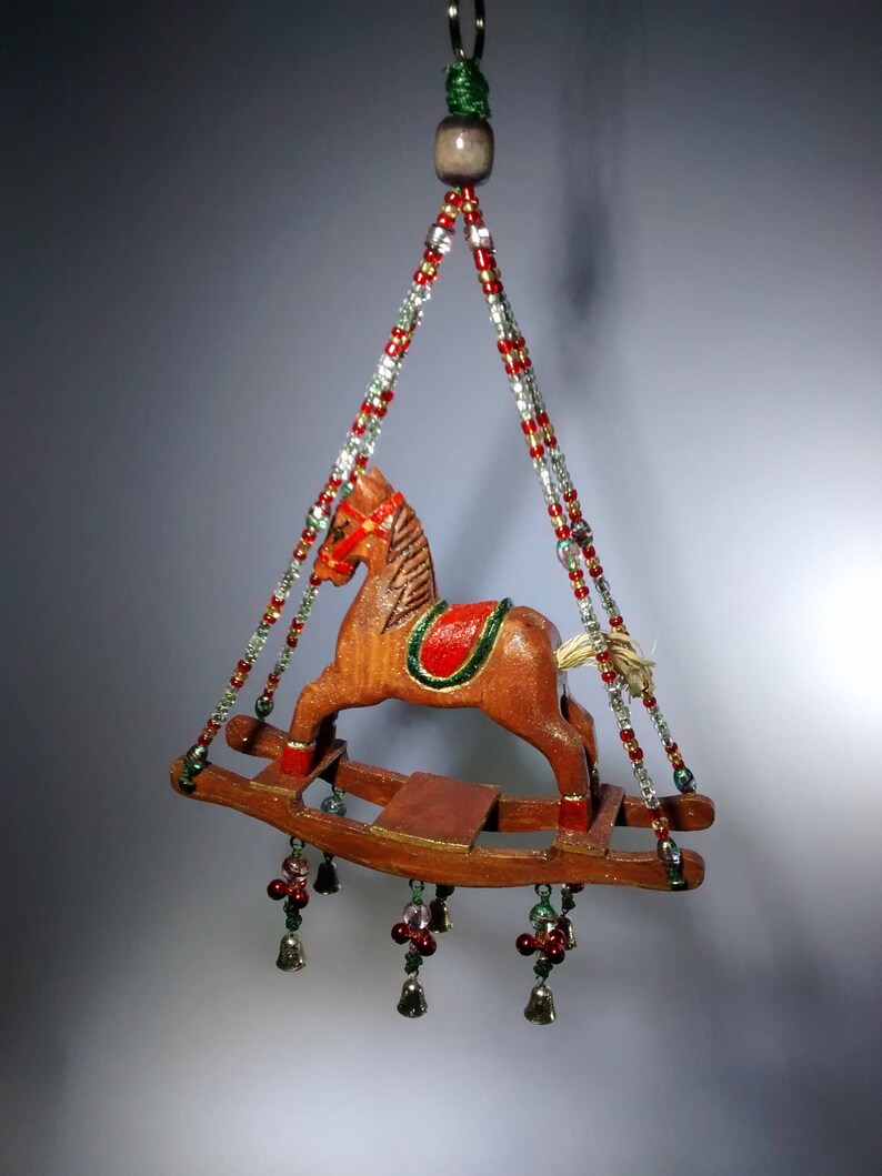 Vintage rocking horse Christmas holiday decorative hanging Etsy