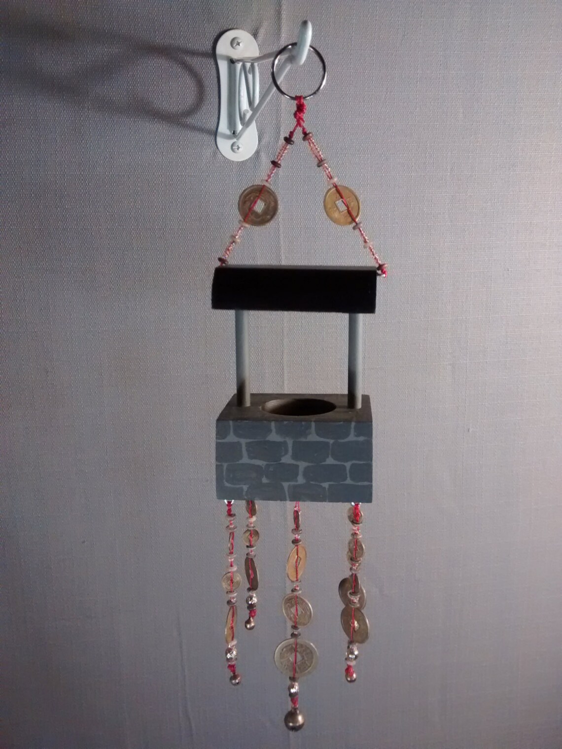 SALE lucky wishing well Chinese coins hand painted wood Etsy