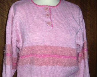 Ladies Pink stripe sweater