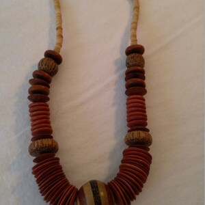 Multiple Woods Necklace of Hand-rubbed Beads image 2