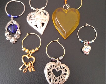 Real Jewelry Hearts Collection Wine Charms