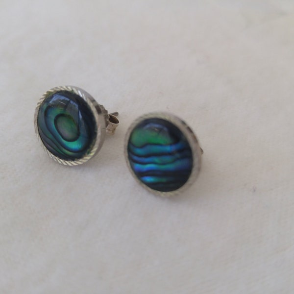 Abalone and Sterling Silver Post Earrings