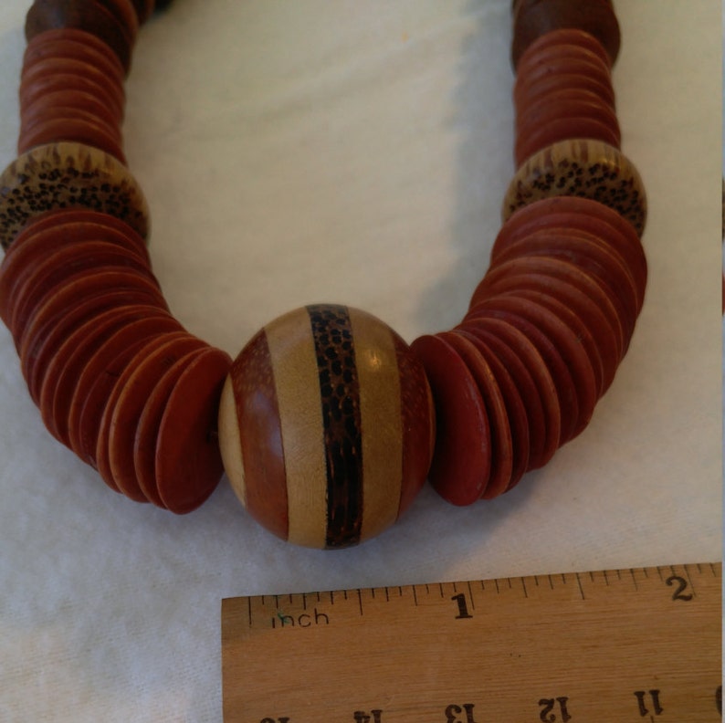 Multiple Woods Necklace of Hand-rubbed Beads image 3