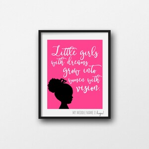 Impressão de meninas, impressão de arte de berçário para impressão, silhueta de menina, arte de parede de berçário em preto e branco, impressão de parede de tipografia