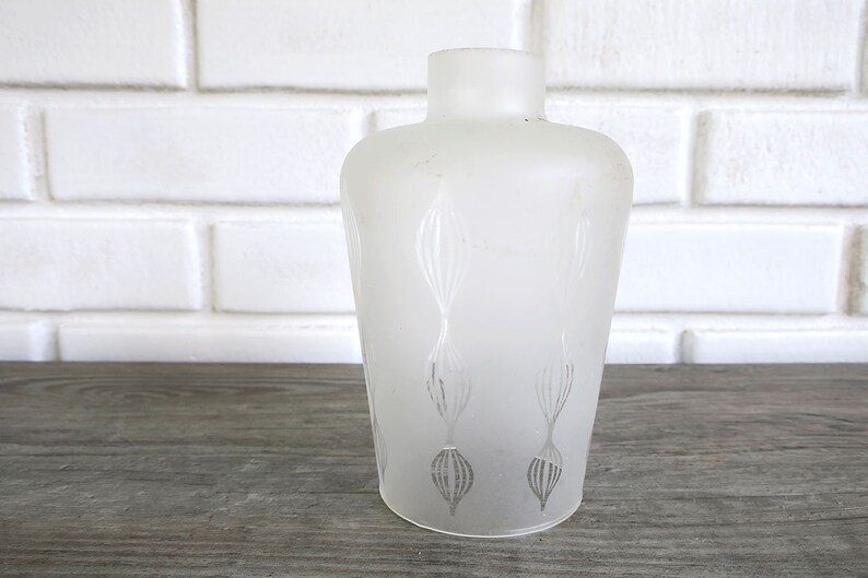 Eames Era Tension Pole Lampshade Vintage Glass Lamp Shade Retro White Lightshade Lighting