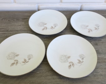 Vintage set of 4 salad plates from the Rosay pattern by Noritake, vintage dining and serving