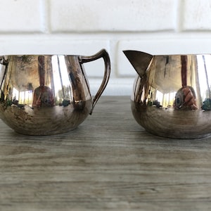 Silver Cream and Sugar Set by Rogers Silver, Small Succulent Planter, Ornate Cactus Planter, Vintage Dining and Serving
