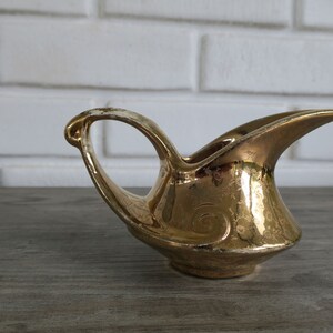 Vintage 22k gold foil creamer by Pearl China Co in the Aladdin style with delicate floral detail
