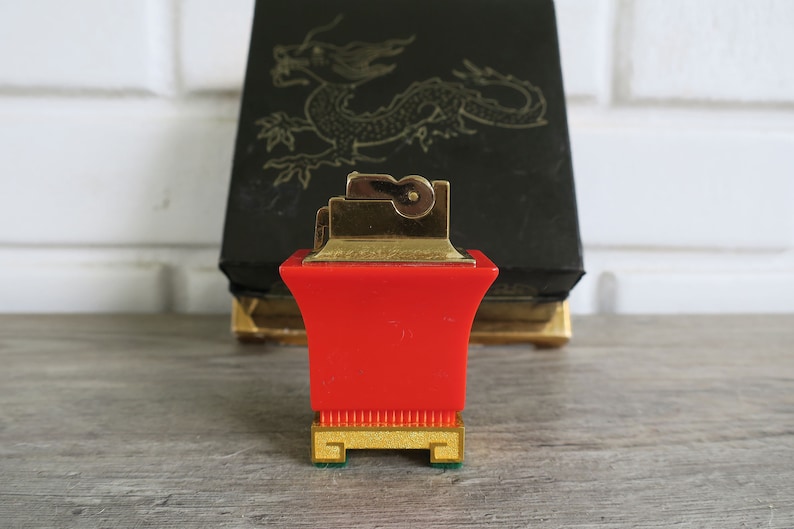 ASR Ascot The Pagoda vintage lighter, collectible table lighter, unique gift for dad, cool uncle gift image 1