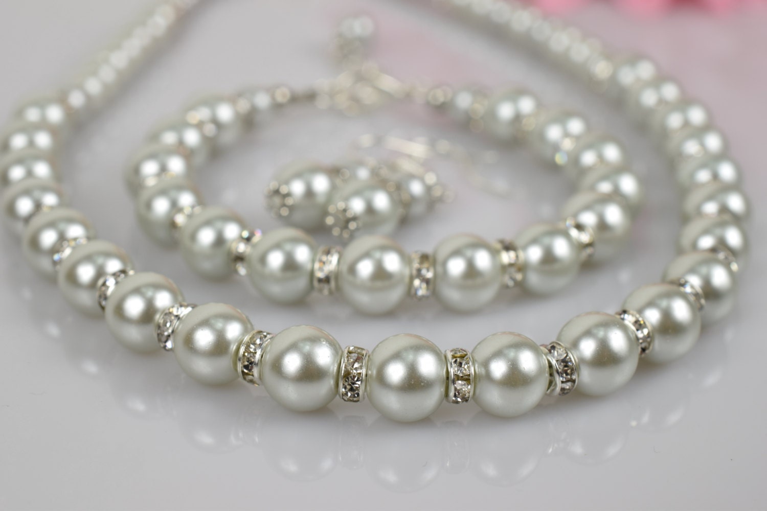 Bridesmaid Jewelry, Bridesmaid Gift, Wedding Bracelet and Earring, Bridal Jewelry, Wedding