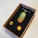 PA H reviewed Stunning gold and red dichroic glass jewellery set.