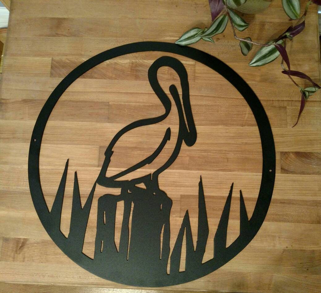 Pelican metal art pelican sea bird bird Etsy
