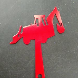 Backhoe mailbox Flag, tractor, heavy equipment, construction