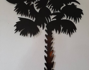 Palmetto and moon wall art
