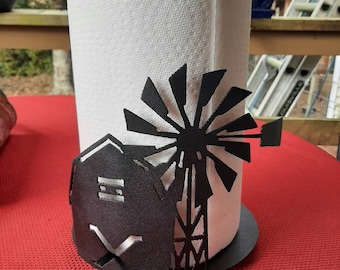 Farm barn Windmill paper towel holder