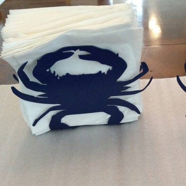 Blue crab napkin holder, metal art blue crab napkin holder