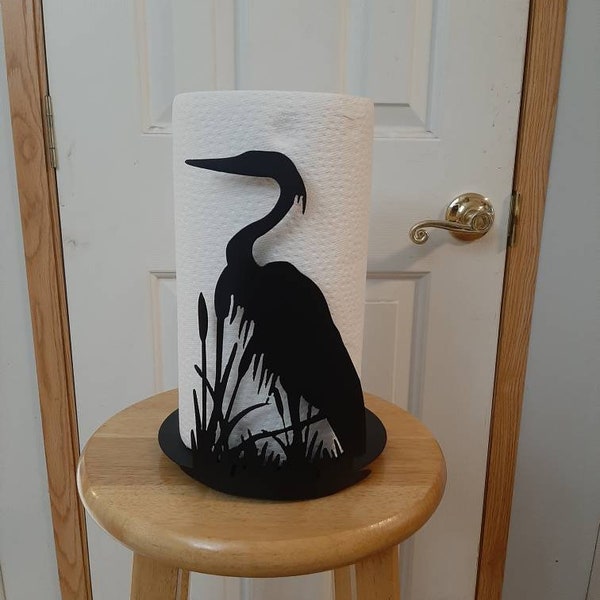 Stor blåhäger pappershanddukshållare