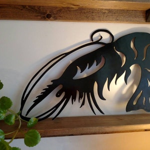 Plasma Cut Metal Shrimp Wall Art: Indoor Outdoor Decor