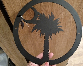 Palmetto and Moon Metal Art sign