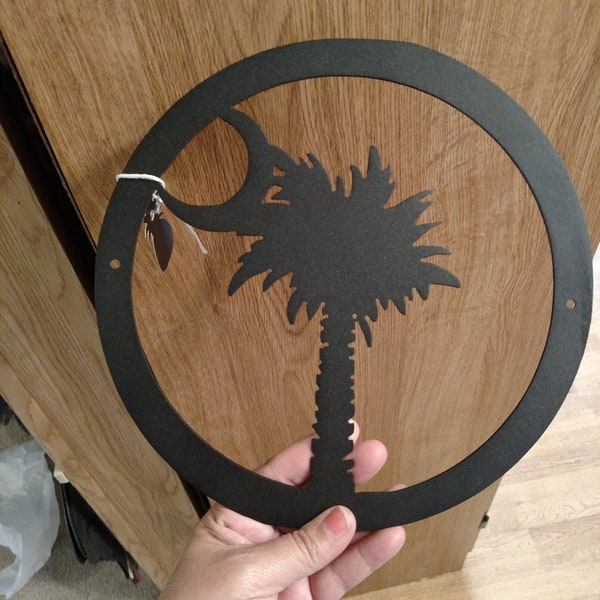 Palmetto and Moon Metal Art sign