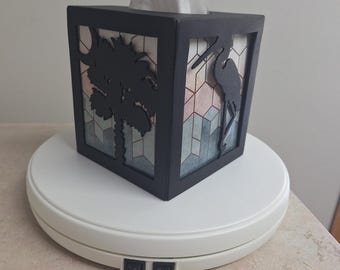Palmetto Mond und Reiher Taschentücherbox Deckel