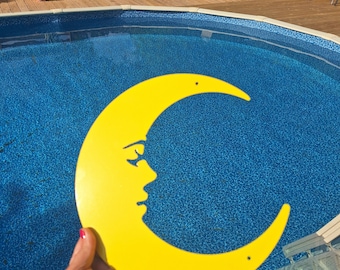 Moon, man in the moon, Metal wall art moon, crescent moon