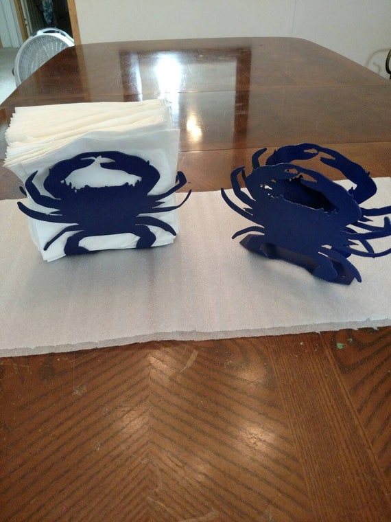 Blue crab napkin holder metal art blue crab napkin holder