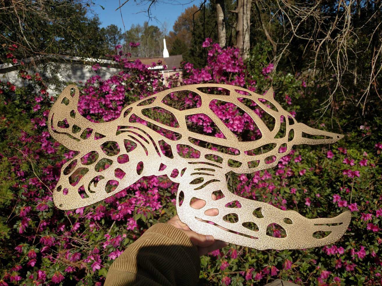 Sea turtle metal wall art