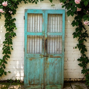 Pair of Antique Vintage Indian Doors Shutters