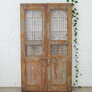 Pair of XL Antique Vintage Indian Doors Shutters